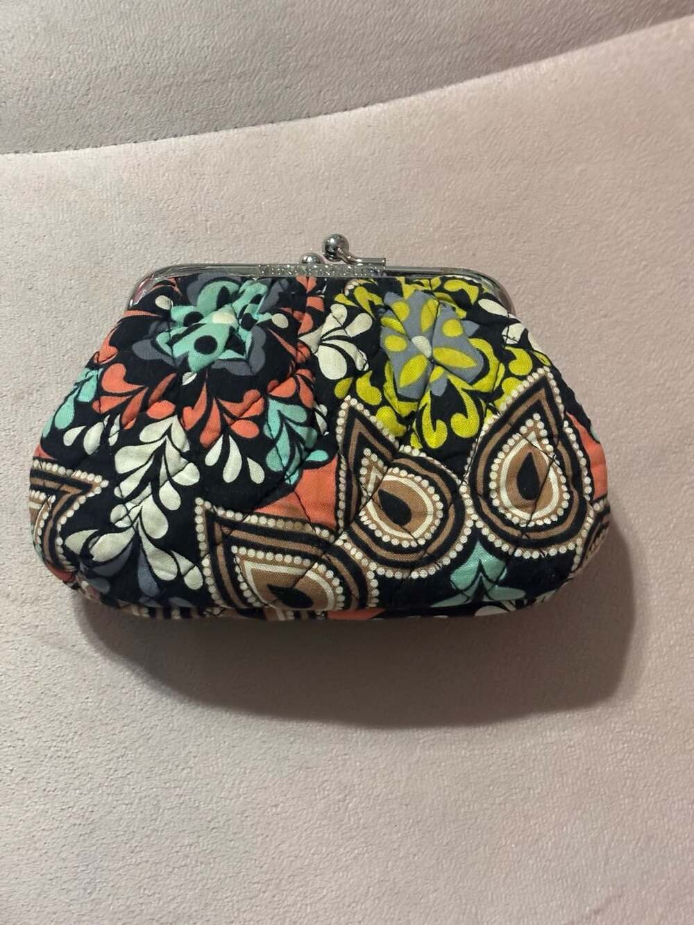 Vera Bradley Kisslock Coin Purse Sierra Quilted Floral Pattern